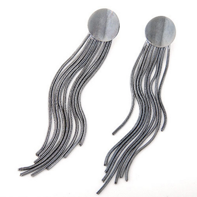 Fancy chain type silver earring