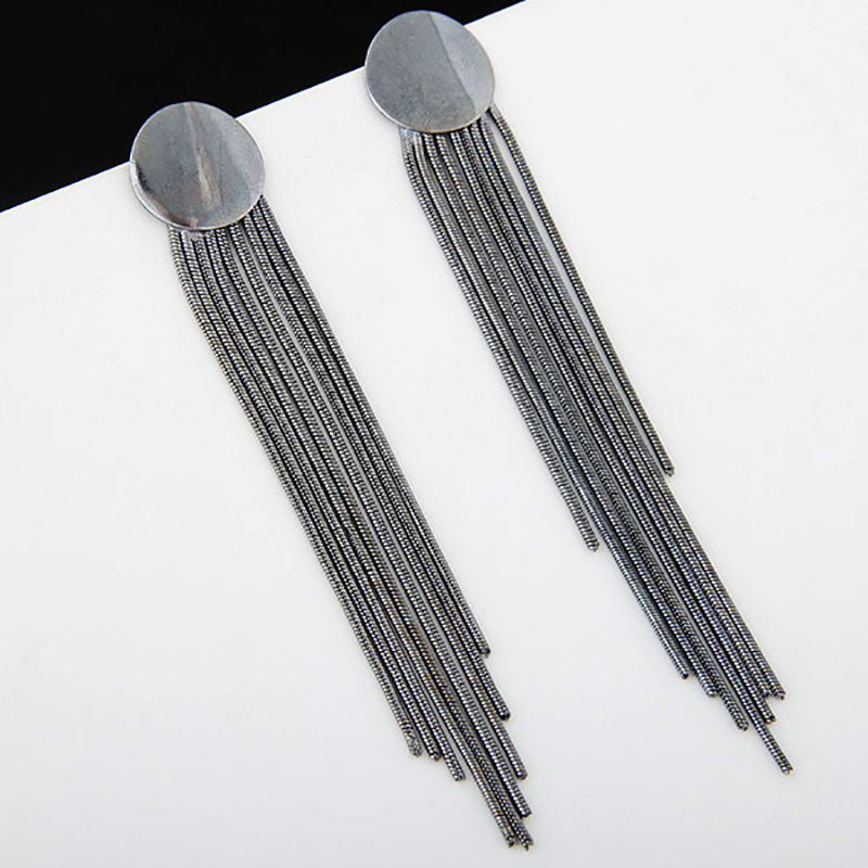 Fancy chain type silver earring