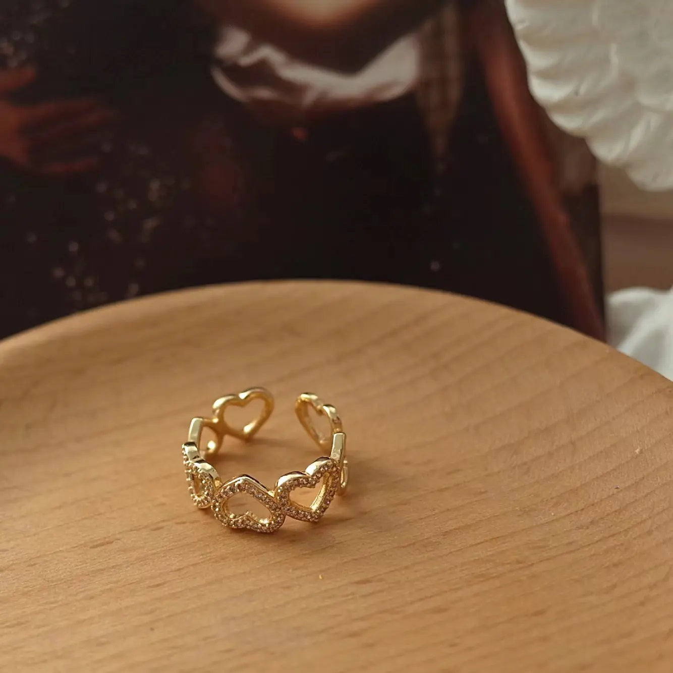 Little heart gold plated ring
