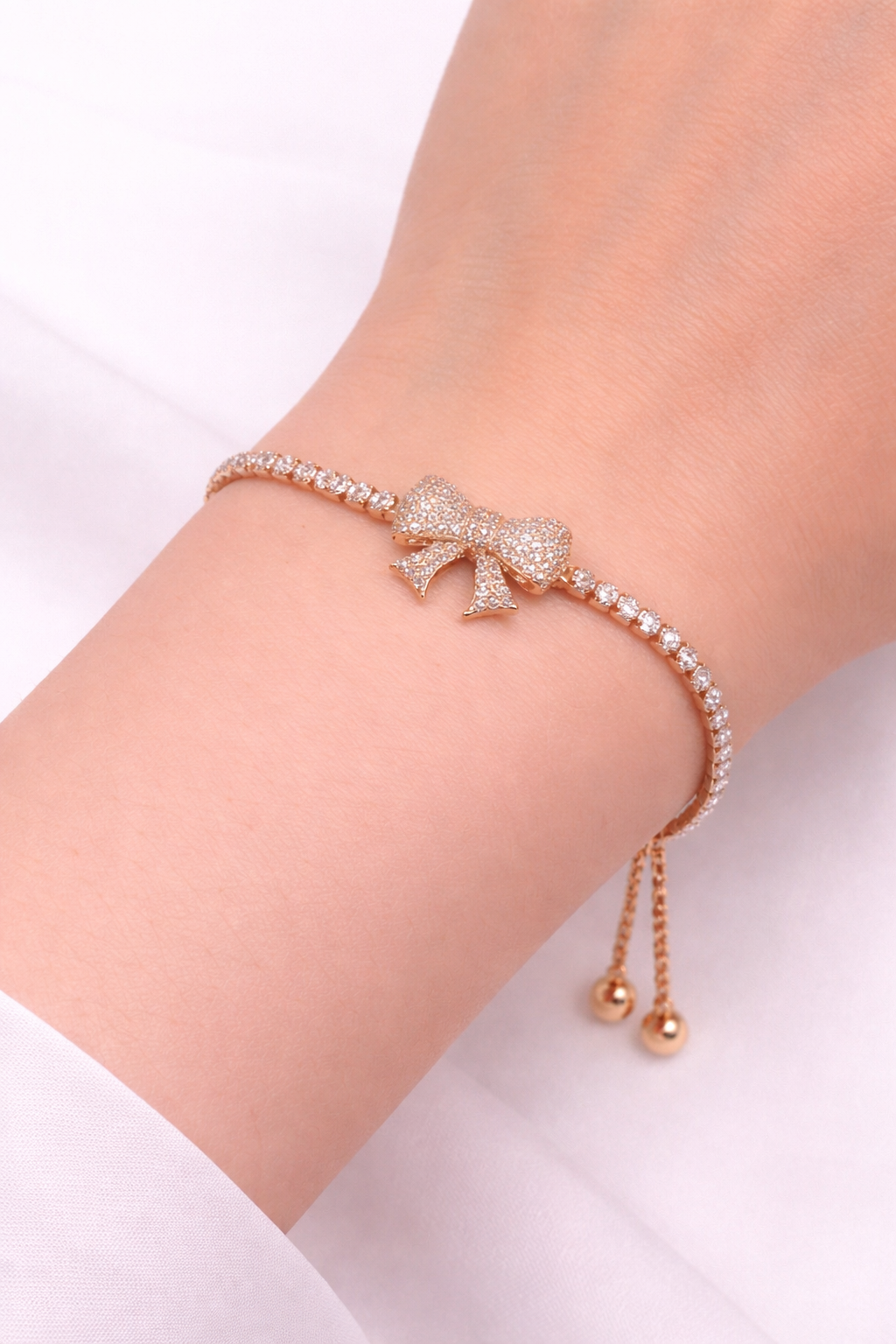 Luxuries Design Cubic Diamonds Rose Gold Bracelets For Girls