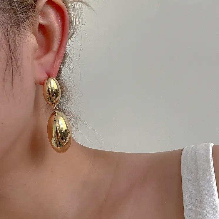 Gold plated dangle earring