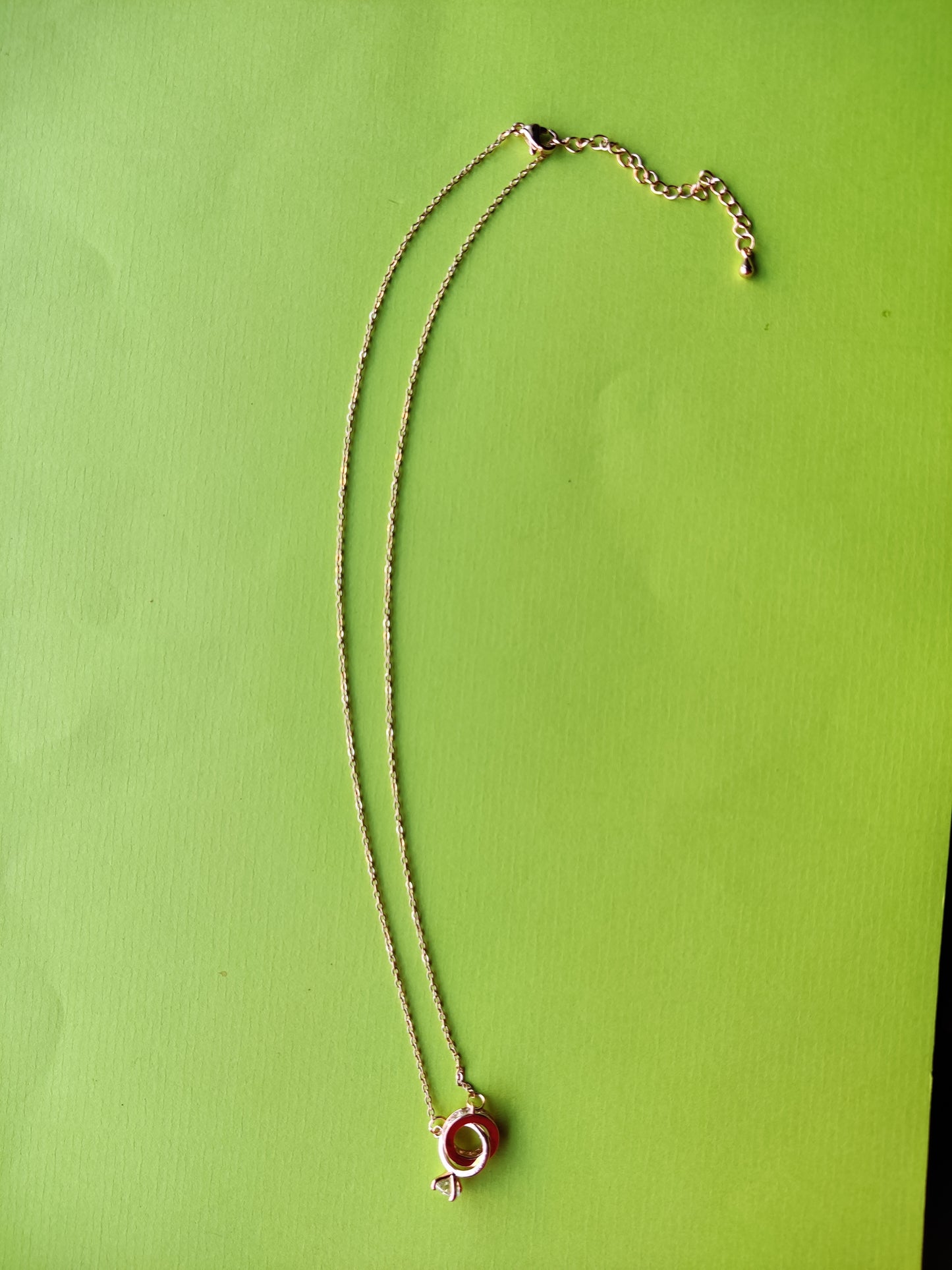 Double circle ring of diamond pendant with chain