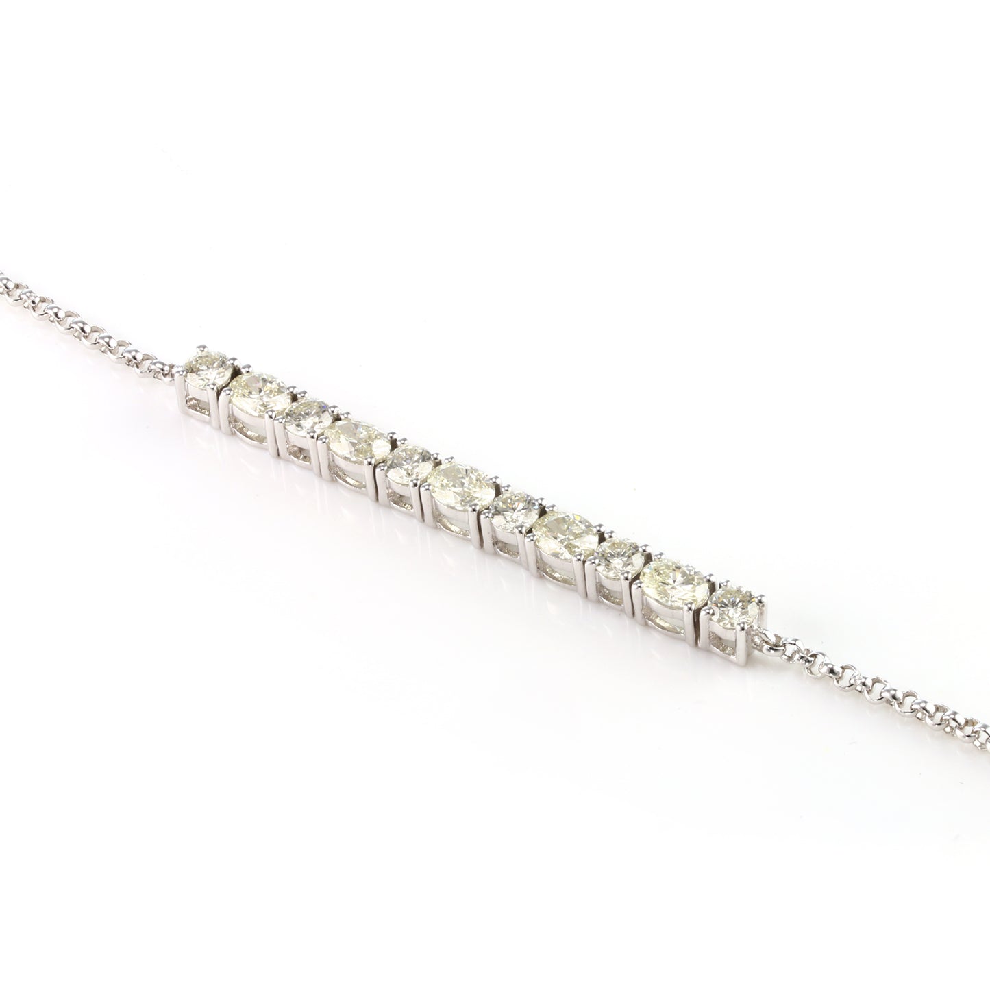 Square round stone silver bracelet