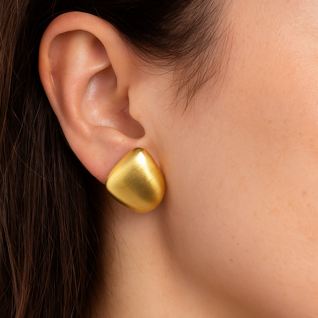 Gold Plated New Basket Style Loop Earring