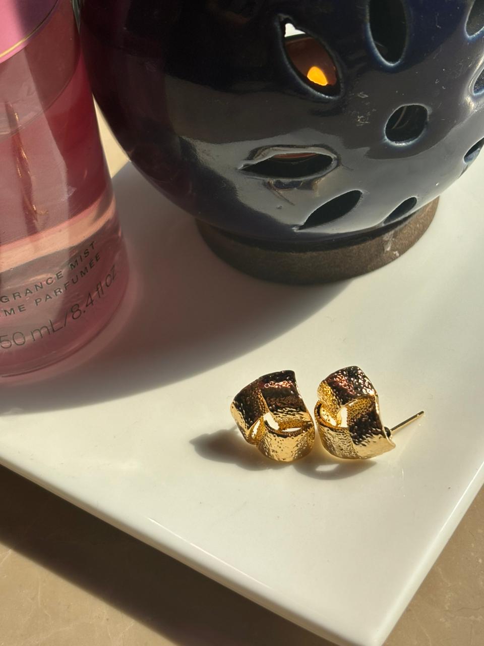 Triangle Shape Glossy Matte Stud Earring