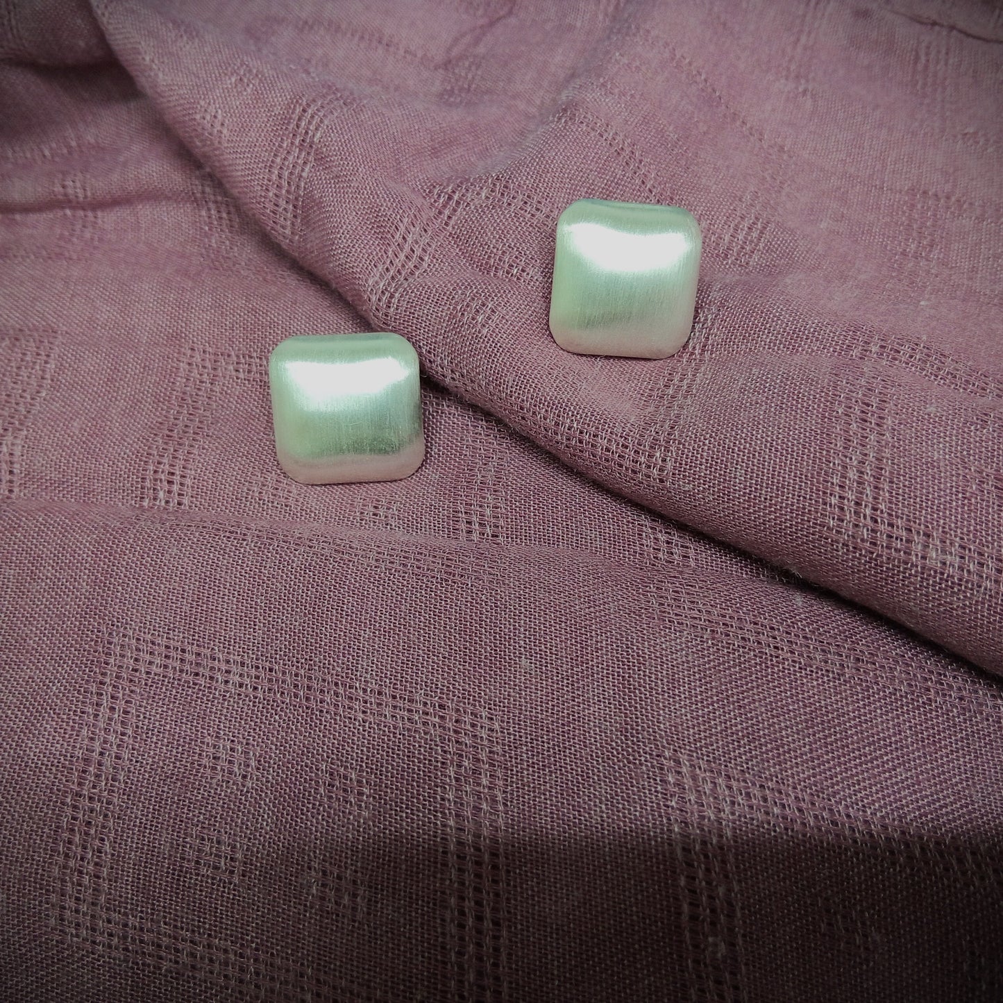 Square Shape Simple Sliver Plated Stud Earring