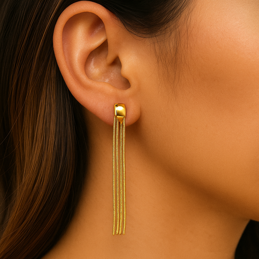 Fashion Gold Chain Tassel Earrings