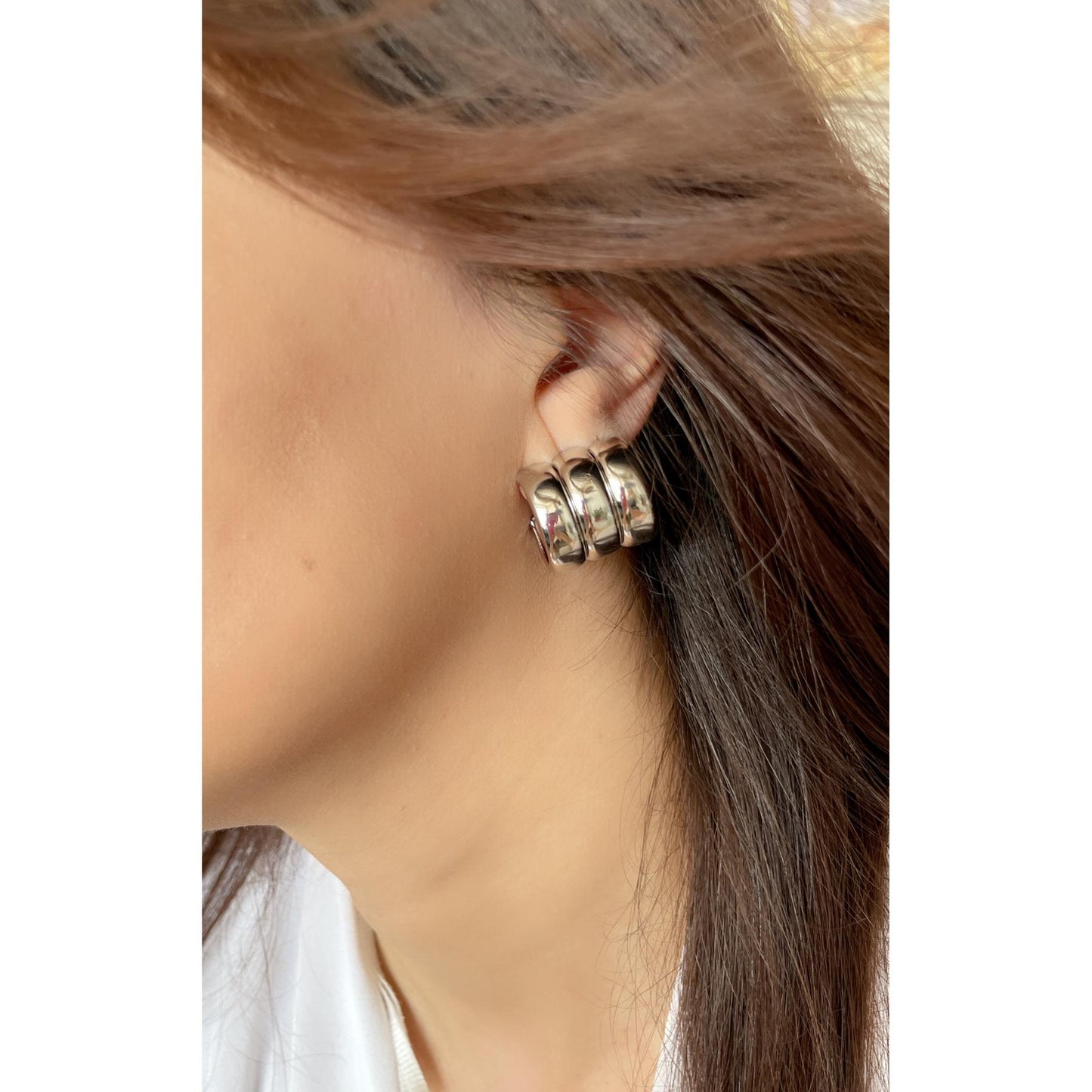 Trio silver stud earring