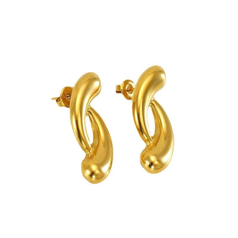 Gold Plated Curve Style Fashionable Earring