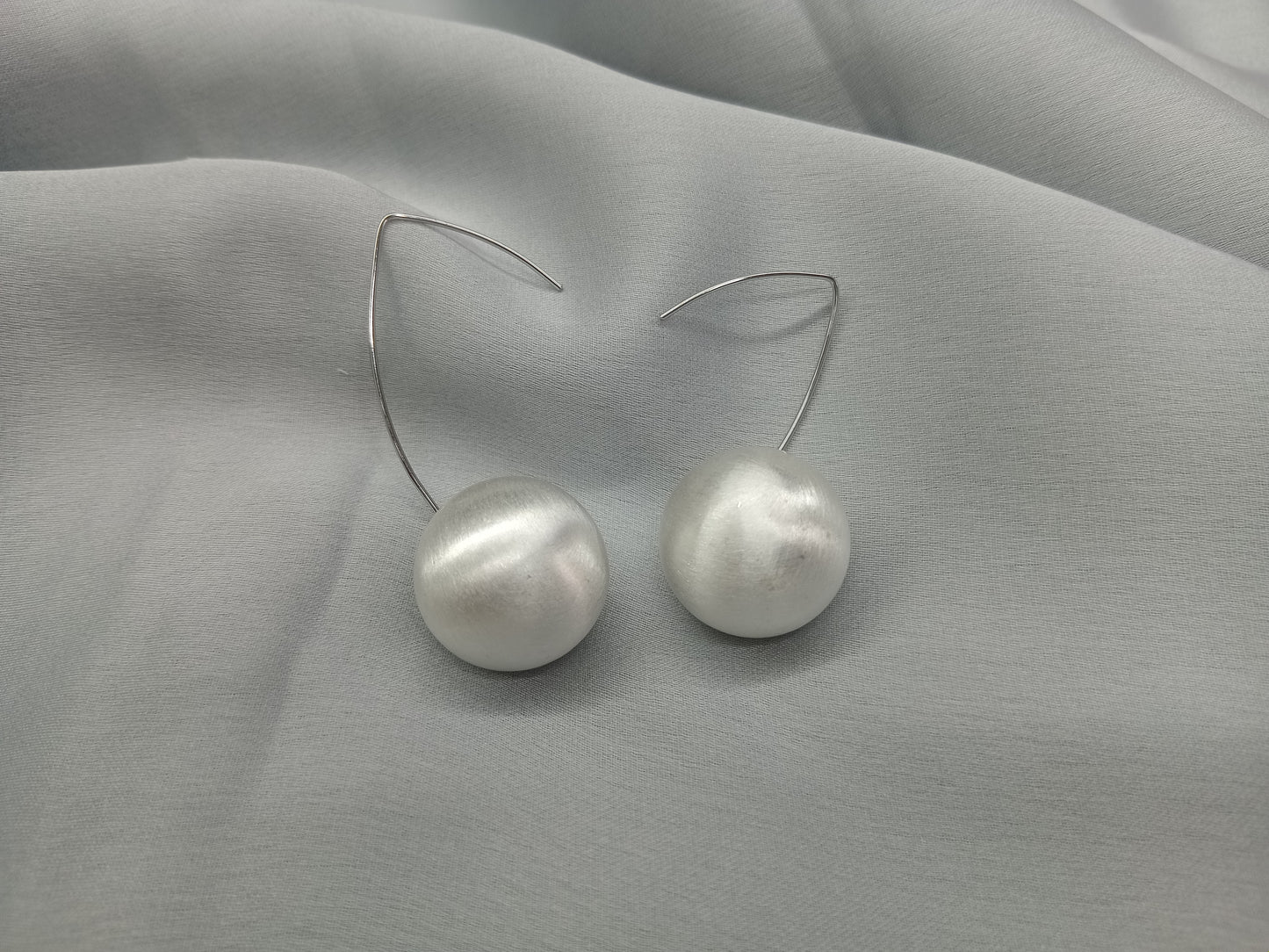 Silver Plated Ball Drop Ear Spike Earring