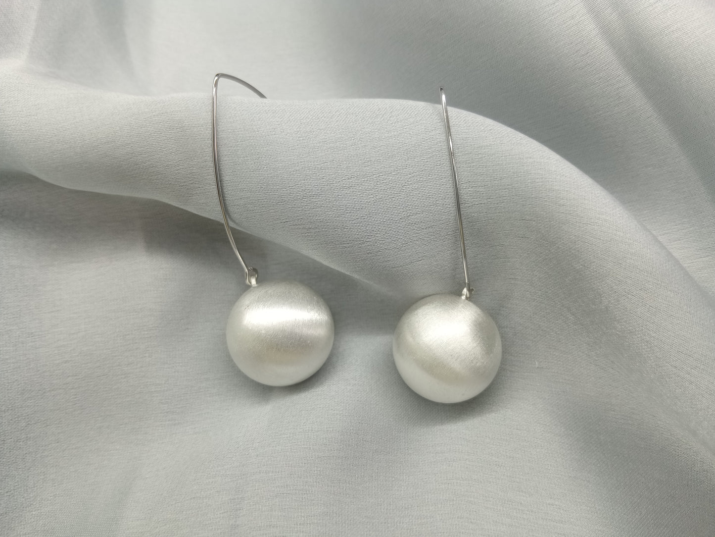 Silver Plated Ball Drop Ear Spike Earring