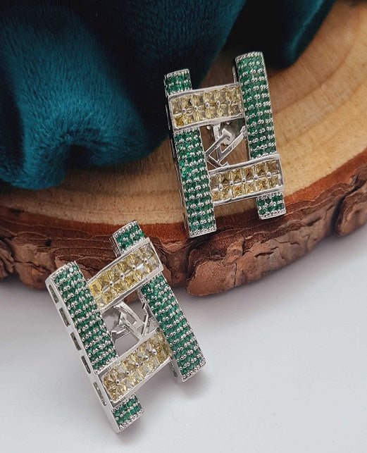 New style multi colour cubic diamonds stud earring