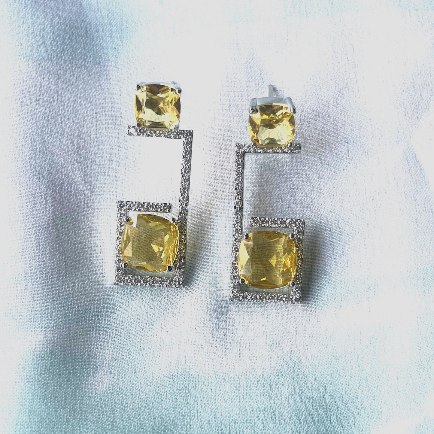 yellow Citrine 6 no design dangle