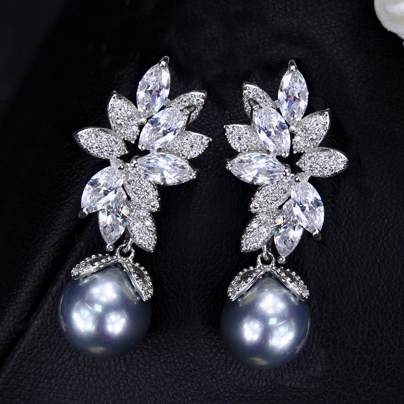 elegant, simulated pearl drop stud earring for girls