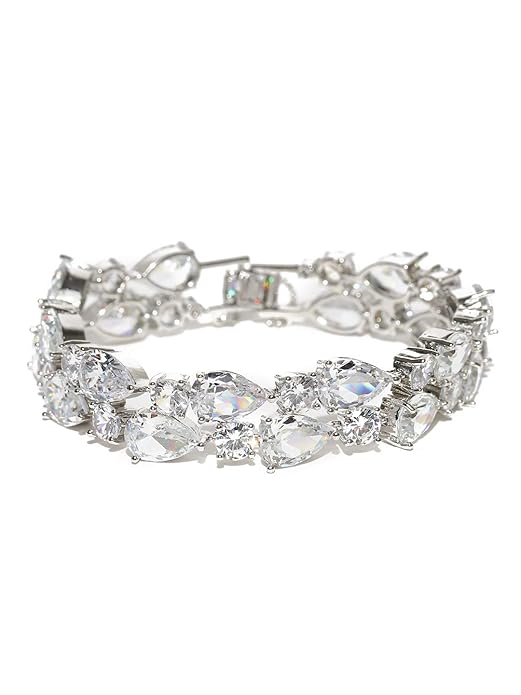 Luxury design double layer oval shape American diamonds stylish look bracelets for women