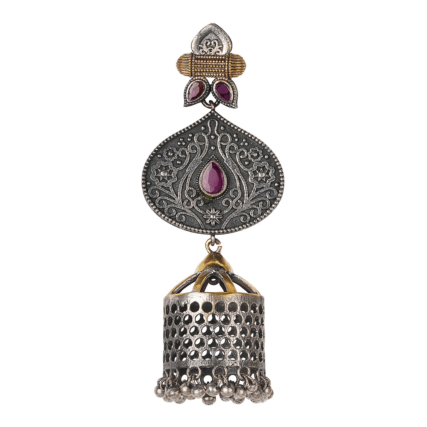 Silver oxidized earring