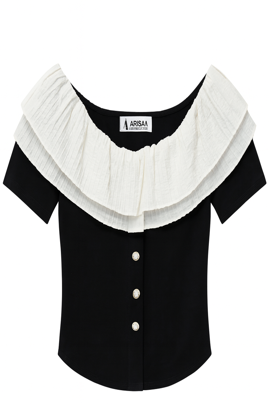 Black cute sleeves women top