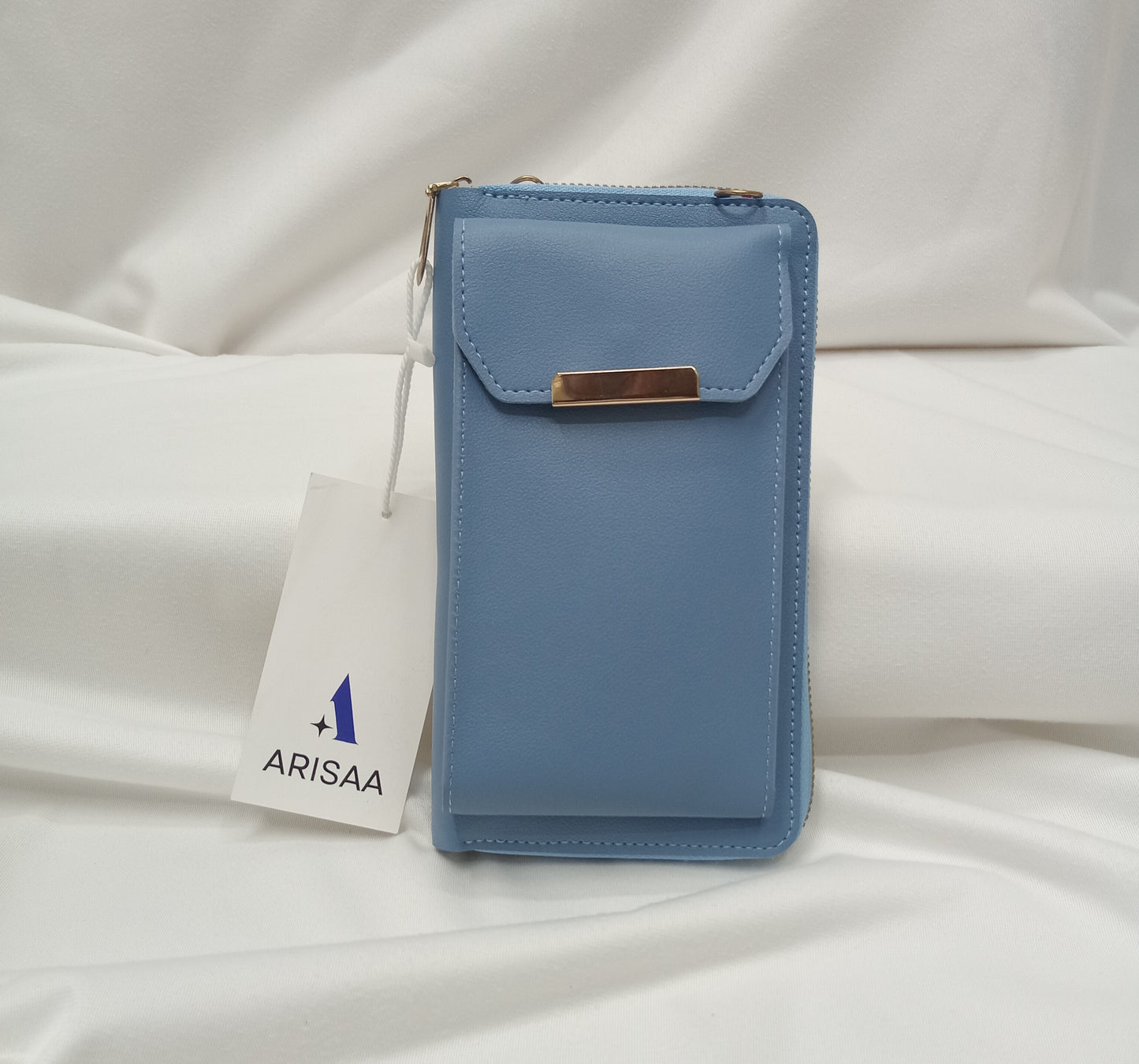 Blue leather phone case