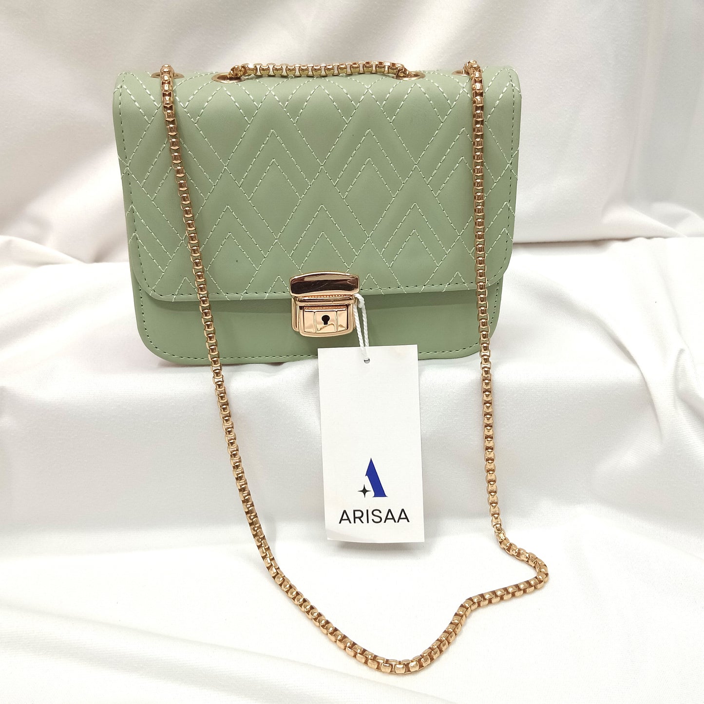 Pista colour fancy look hand bag with gold lock