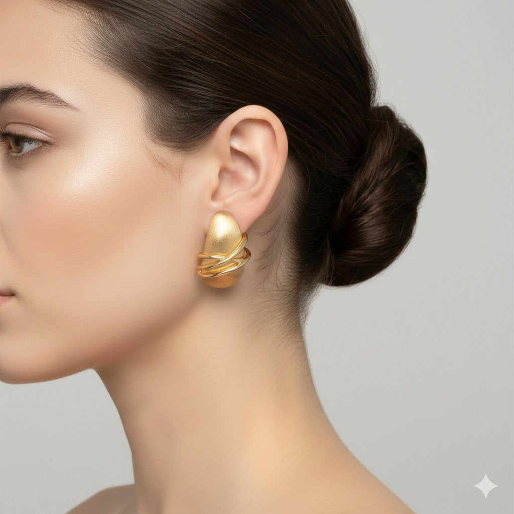 Solara Wrapped Gold Studs