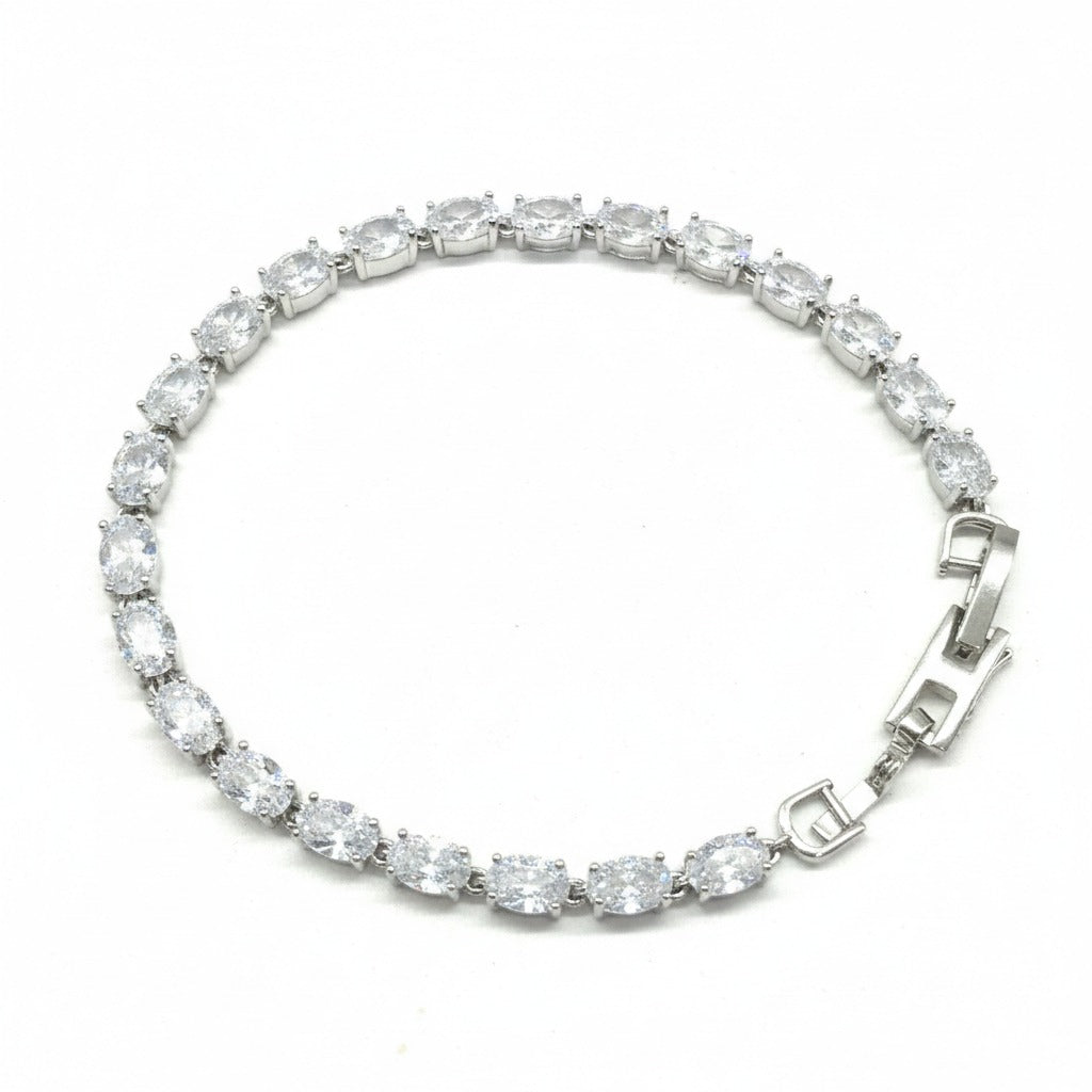 Oval Crystal Tennis Bracelet