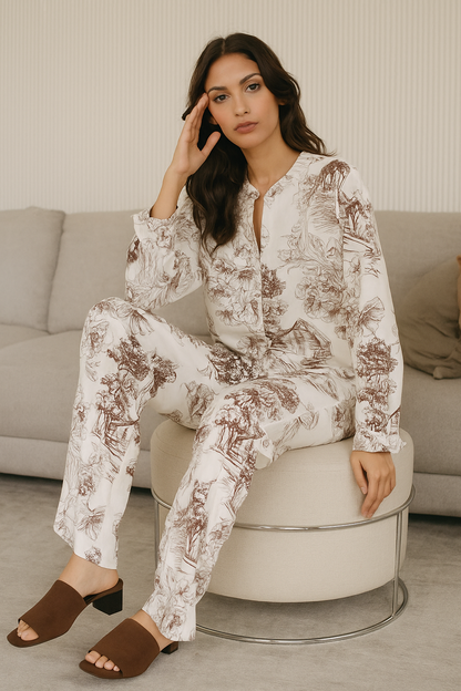 Attractive Print Cord Set For Causal Look