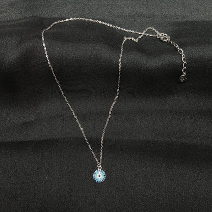 Elegant Evil Eye Design Silver Pedant Necklace