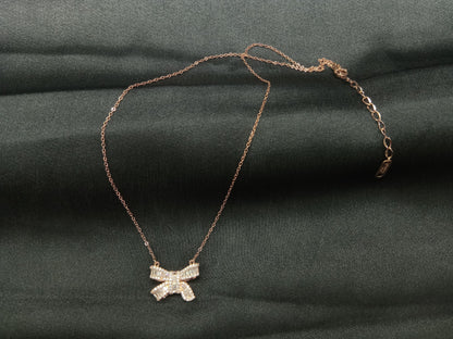 Cubic Diamonds With Blow Shape Pedant Necklace For Women