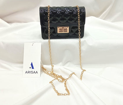 Modern look Shiny black colour purse