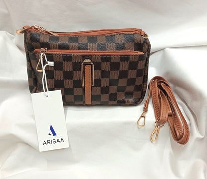 Cross box patten fancy hand bag