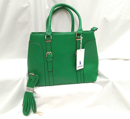 Smooth green colour hand bag