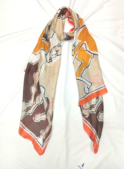 brown and yellow colour scarf