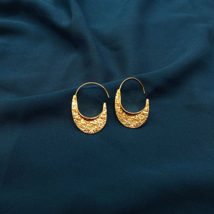 Gold platted long hoop earring