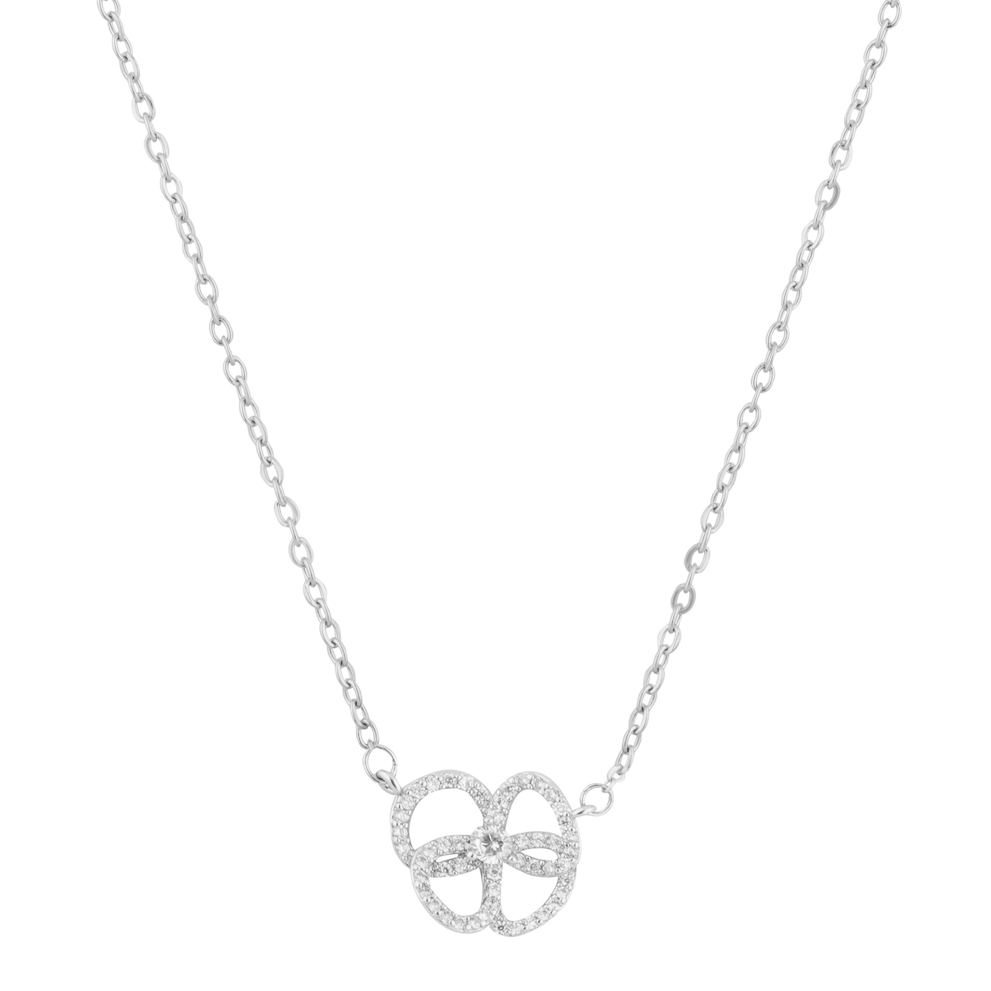 Small flower silver design necklace