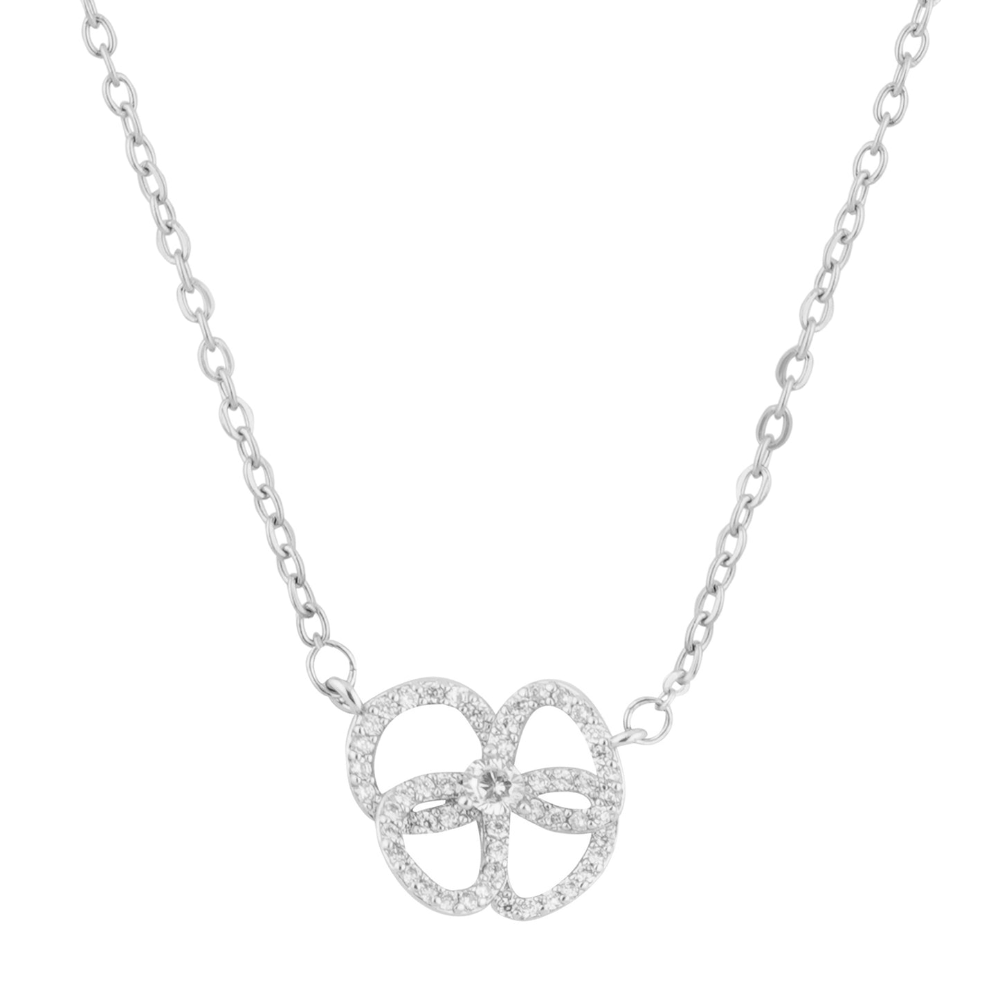 Small flower silver design necklace