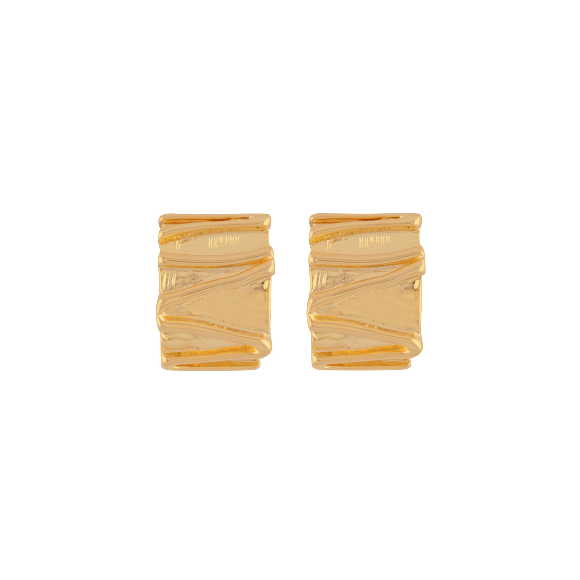 Retro design geometric square gold earring