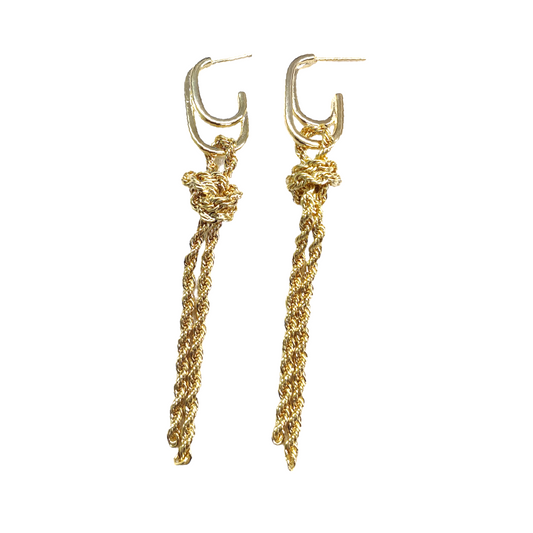 Long twist chain earring