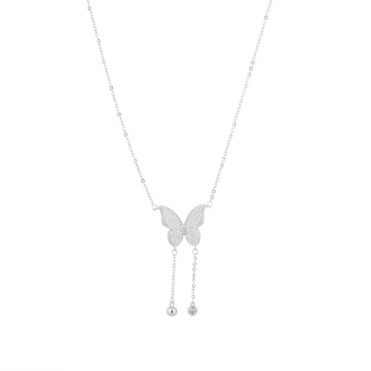 Small butterfly silver necklace