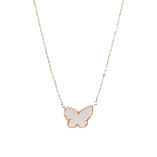 Butterfly rose gold necklace