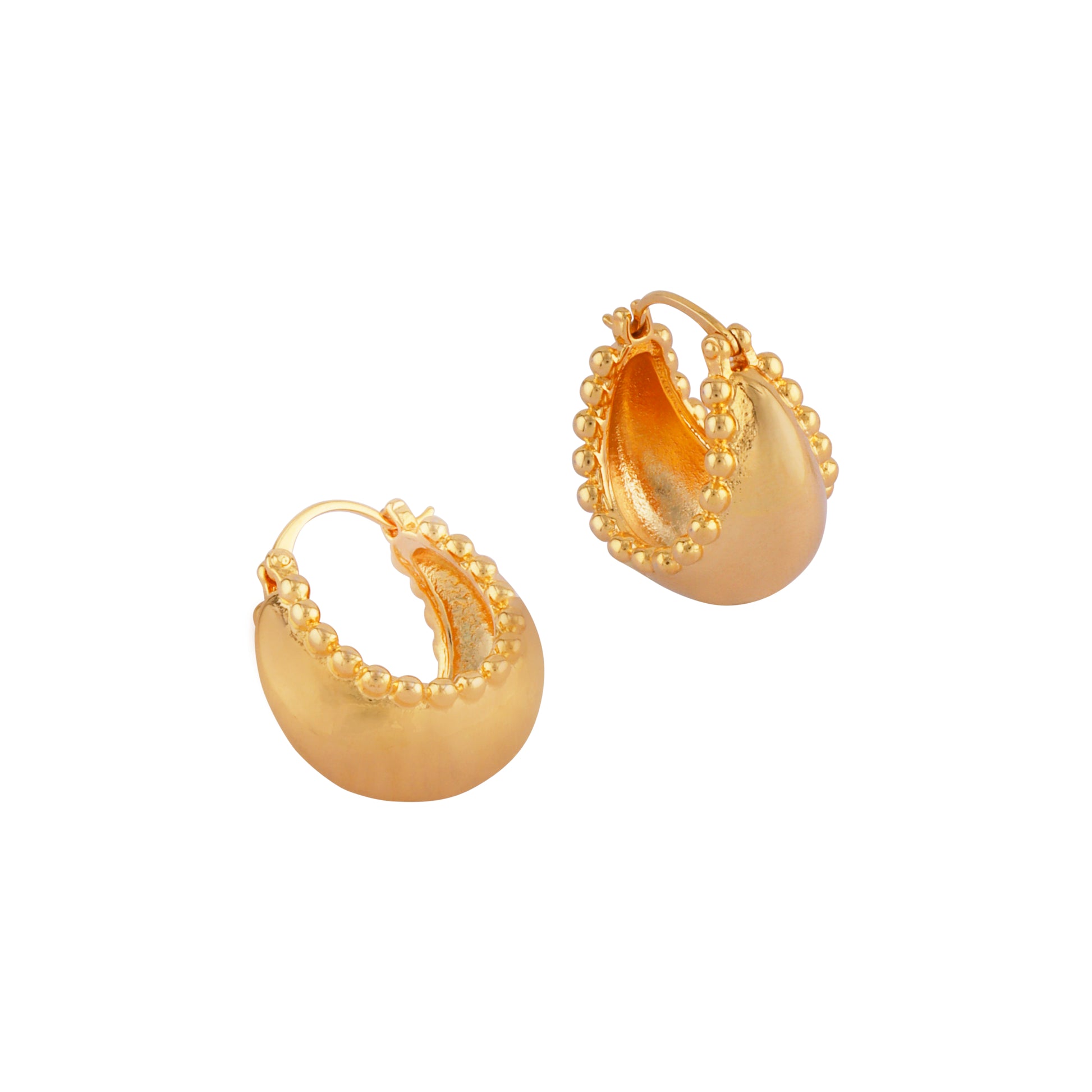 Glossy gold hoop earring stunning design