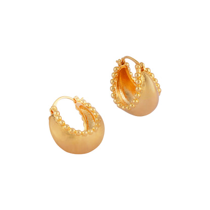 Glossy gold hoop earring stunning design