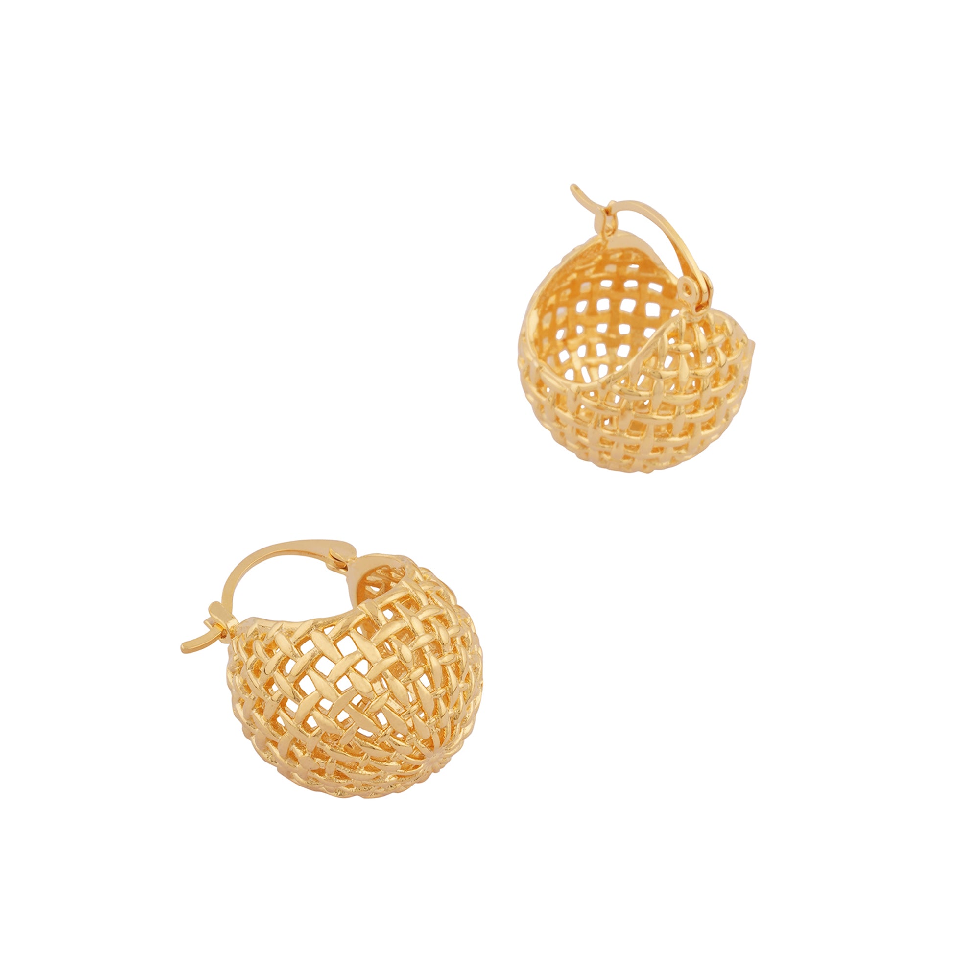 Pretty ball gold plated hoop earring