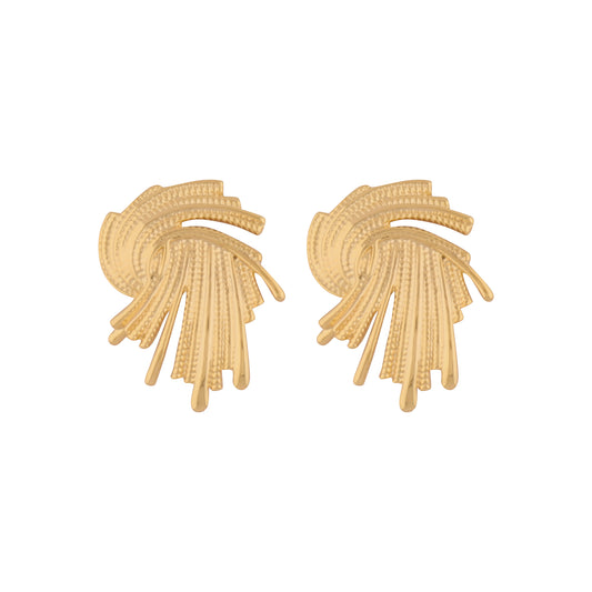 Gold twisted stud earrings