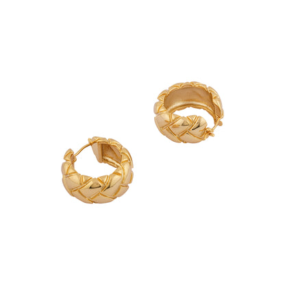 Irregular circle gold hoop earring set