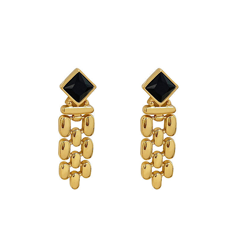 Black stone cold style earring