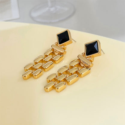 Black stone cold style earring