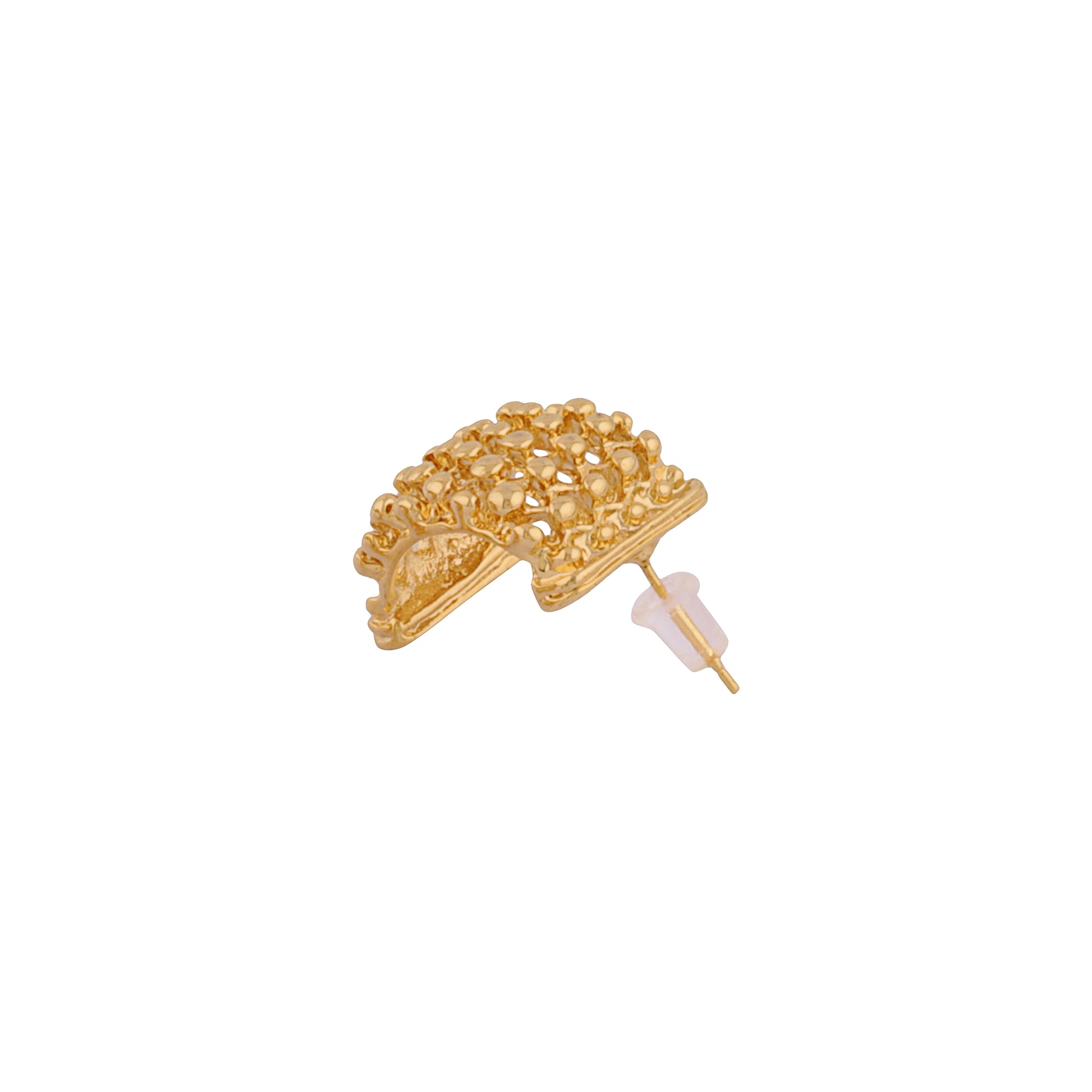 Small bead gold hoop earring