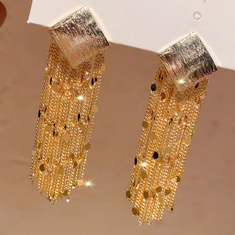 Square chain dangle earring