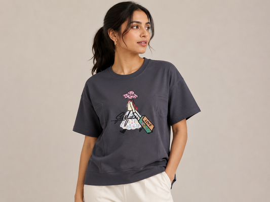 Cute Little Girl Art Work T-Shirt