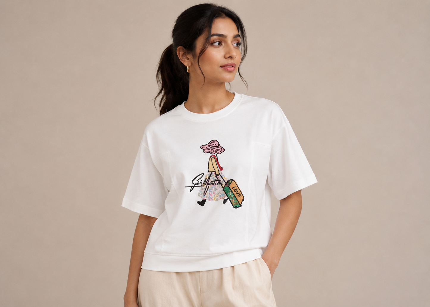 Cute Little Girl Art Work T-Shirt